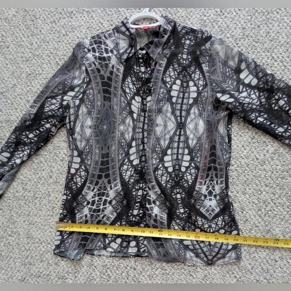 Catherine Malandrino Women's (8) Very Sheer/See-Through Button-Down Blouse/Top - Picture 9 of 11